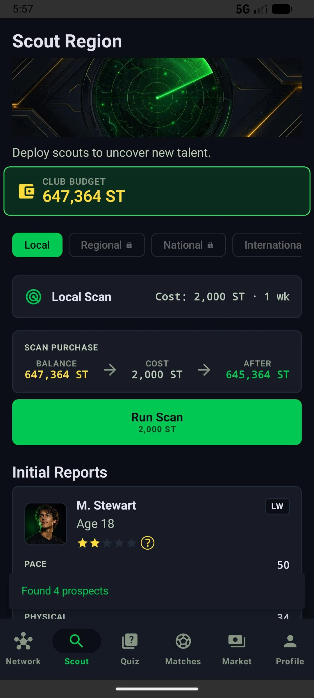 Fonbet Scout – scouting dashboard